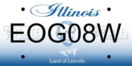 EOG08W Illinois License Plate