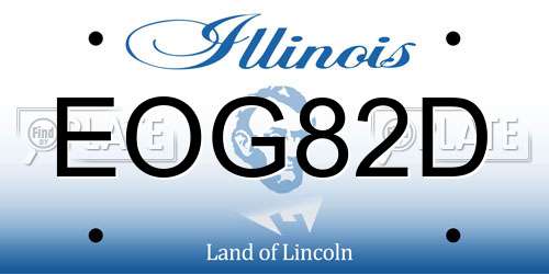 EOG82D Illinois License Plate