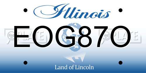 EOG87O Illinois License Plate