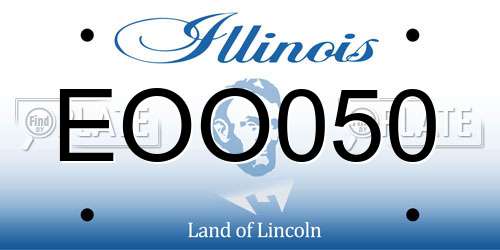 EOO050 Illinois License Plate
