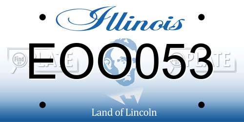 EOO053 Illinois License Plate
