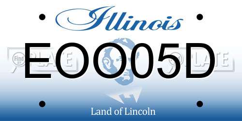 EOO05D Illinois License Plate