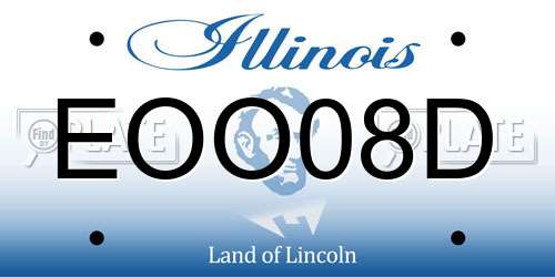 EOO08D Illinois License Plate