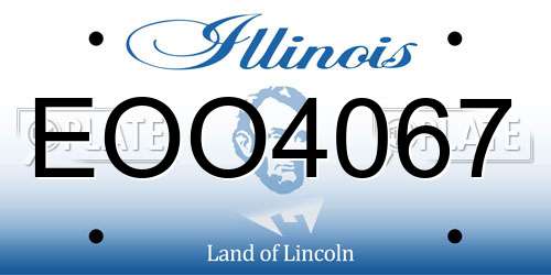 EOO4067 Illinois License Plate