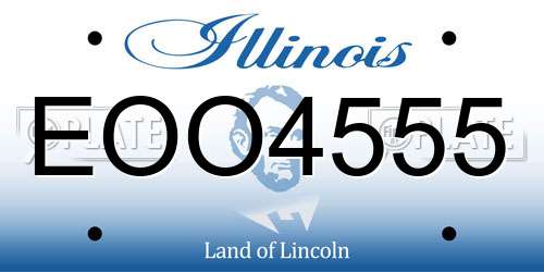 EOO4555 Illinois License Plate