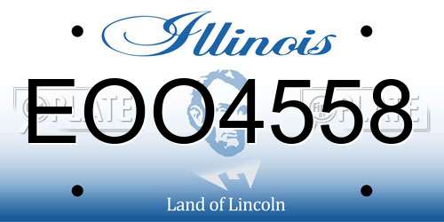 EOO4558 Illinois License Plate