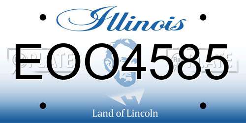 EOO4585 Illinois License Plate