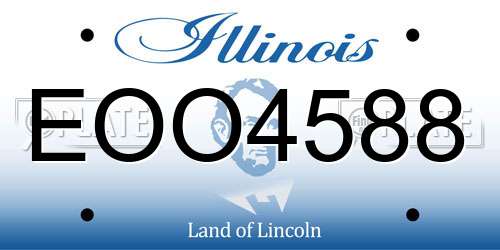 EOO4588 Illinois License Plate