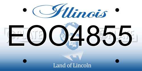 EOO4855 Illinois License Plate