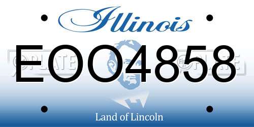 EOO4858 Illinois License Plate