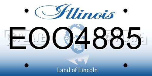EOO4885 Illinois License Plate