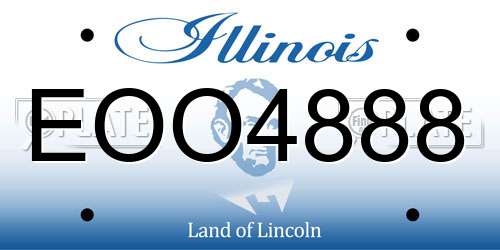 EOO4888 Illinois License Plate