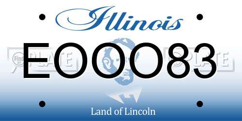 EOOO83 Illinois License Plate