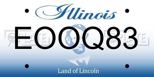 EOOQ83 Illinois License Plate