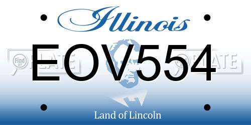 EOV554 Illinois License Plate