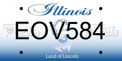 EOV584 Illinois License Plate