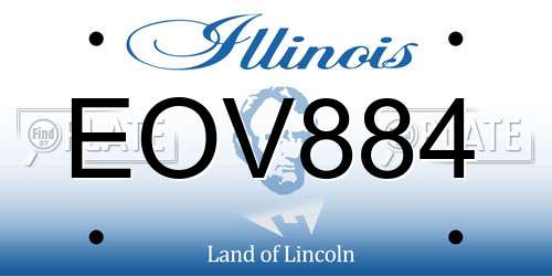 EOV884 Illinois License Plate