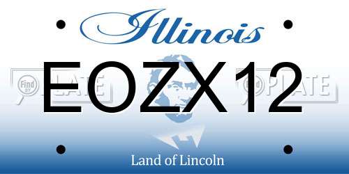 EOZX12 Illinois License Plate