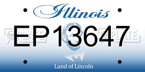 EP13647 Illinois License Plate