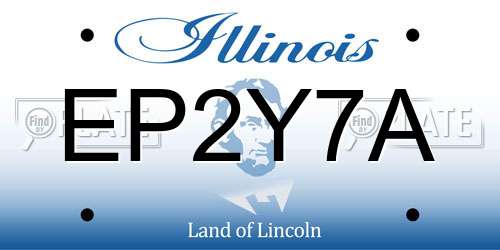 EP2Y7A Illinois License Plate