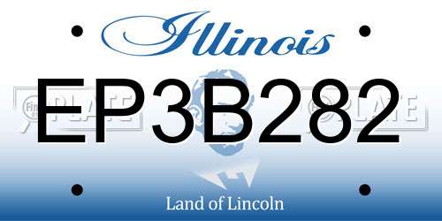 EP3B282 Illinois License Plate