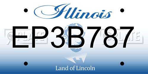 EP3B787 Illinois License Plate