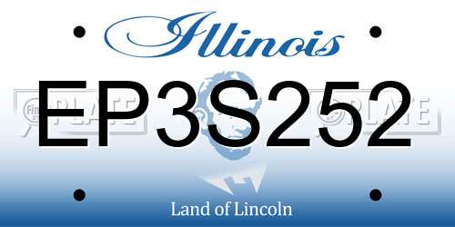EP3S252 Illinois License Plate