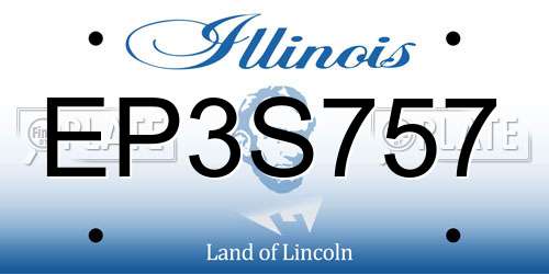 EP3S757 Illinois License Plate