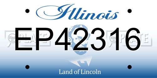 EP42316 Illinois License Plate