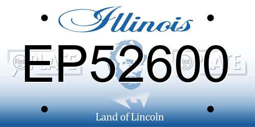 EP52600 Illinois License Plate