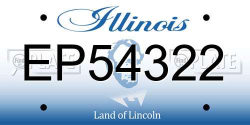 EP54322 Illinois License Plate