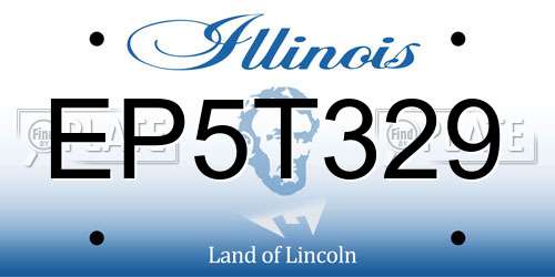 EP5T329 Illinois License Plate