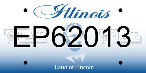 EP62013 Illinois License Plate