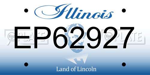 EP62927 Illinois License Plate