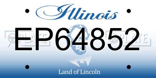EP64852 Illinois License Plate
