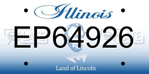 EP64926 Illinois License Plate