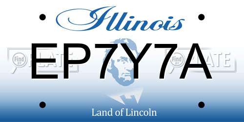 EP7Y7A Illinois License Plate