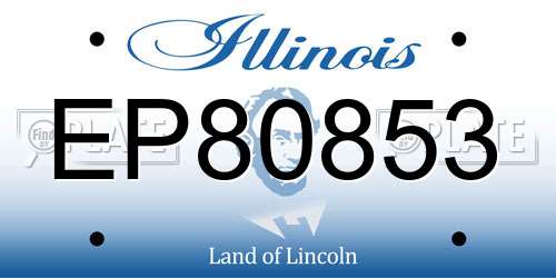 EP80853 Illinois License Plate