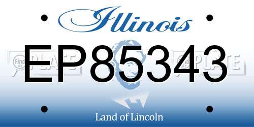 EP85343 Illinois License Plate