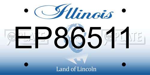 EP86511 Illinois License Plate