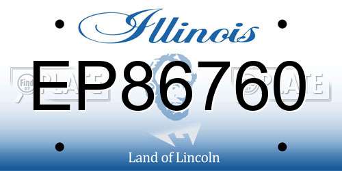 EP86760 Illinois License Plate