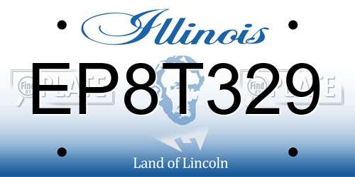 EP8T329 Illinois License Plate