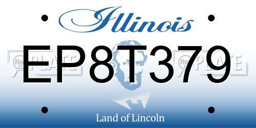 EP8T379 Illinois License Plate