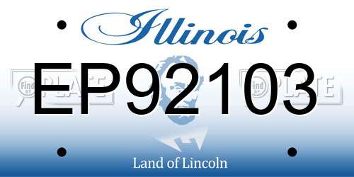 EP92103 Illinois License Plate