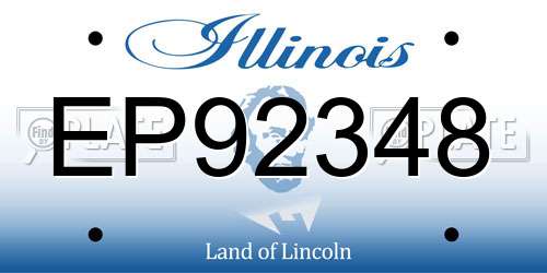 EP92348 Illinois License Plate