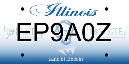 EP9A0Z Illinois License Plate