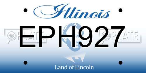 EPH927 Illinois License Plate