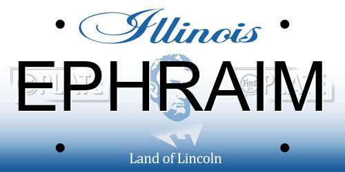 EPHRAIM Illinois License Plate