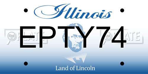 EPTY74 Illinois License Plate