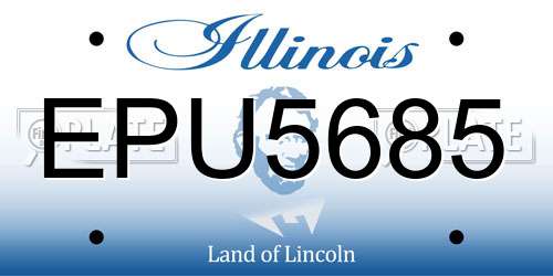 EPU5685 Illinois License Plate